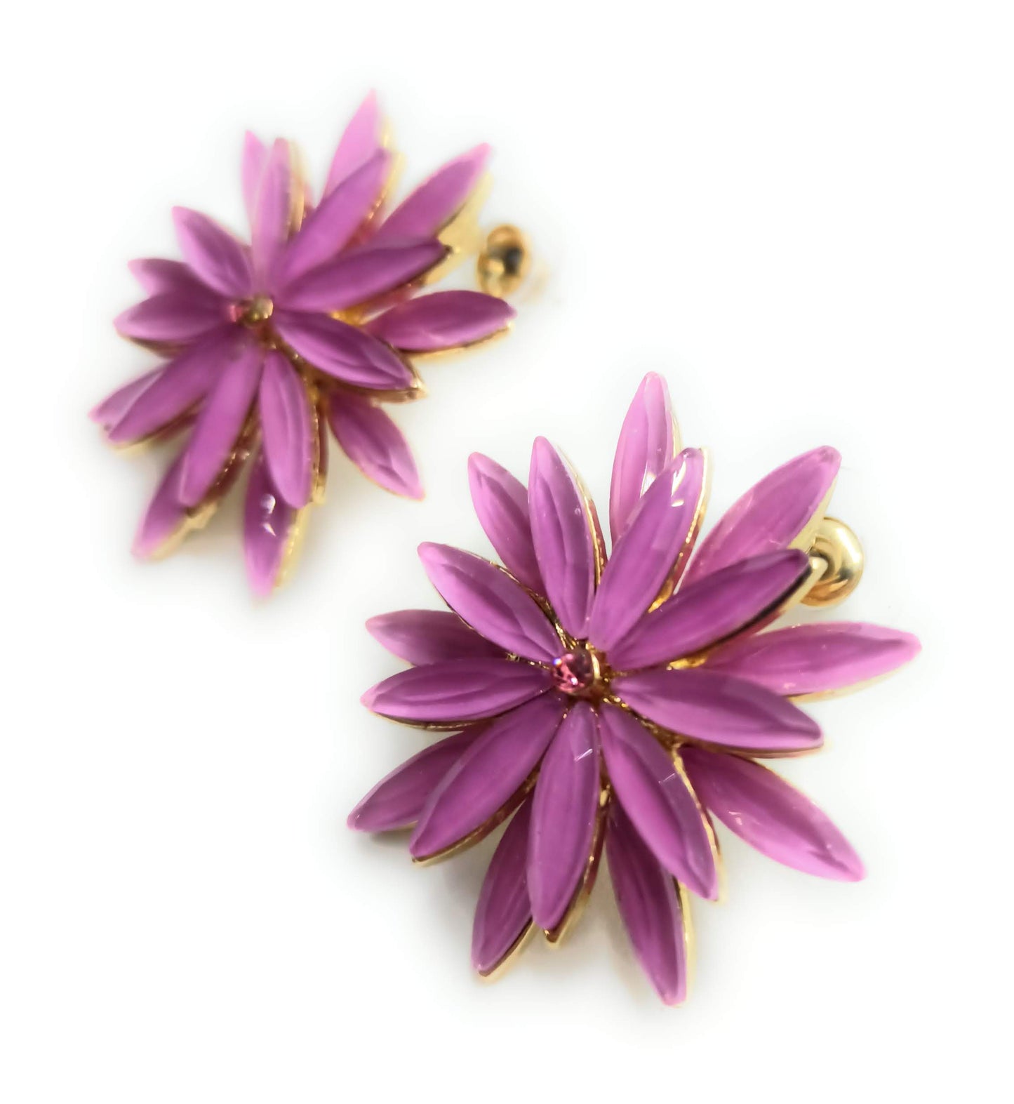 Pendientes Cristales Margarita · Malva, Oro