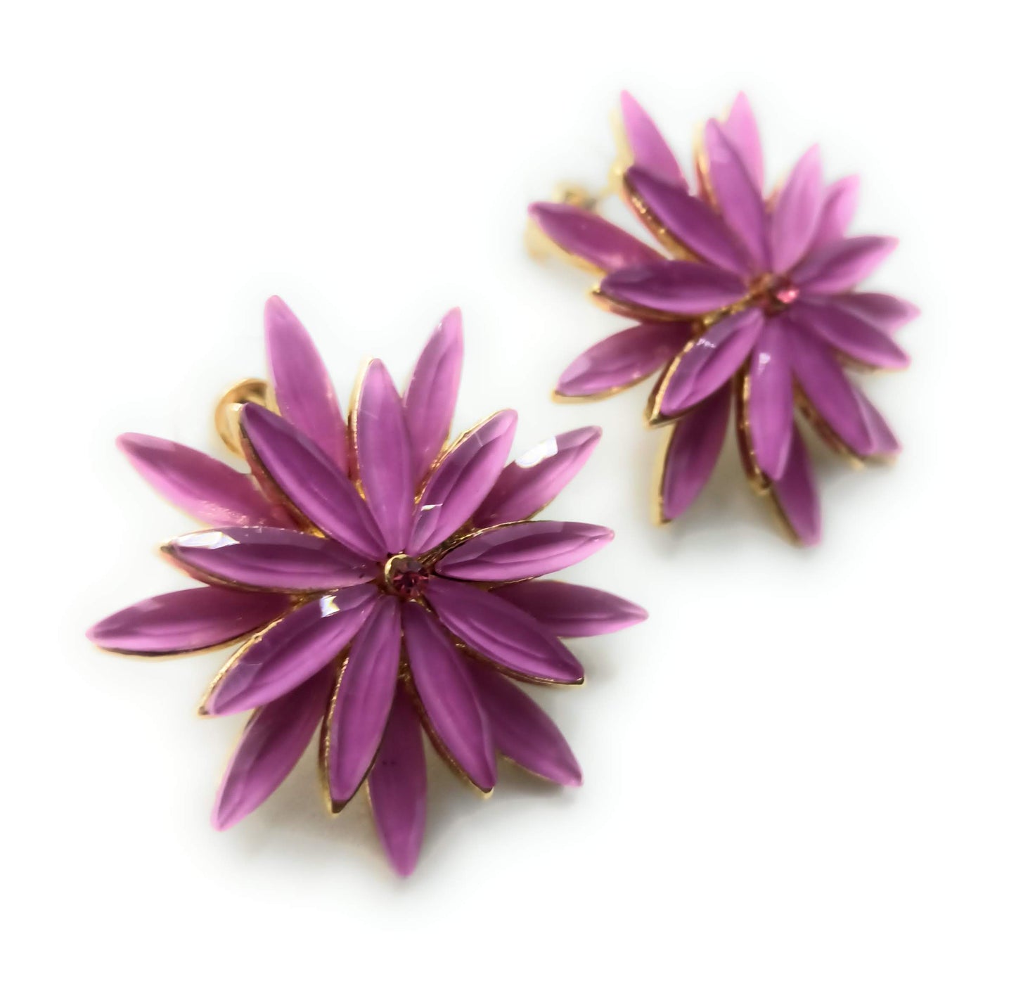 Pendientes Cristales Margarita · Malva, Oro