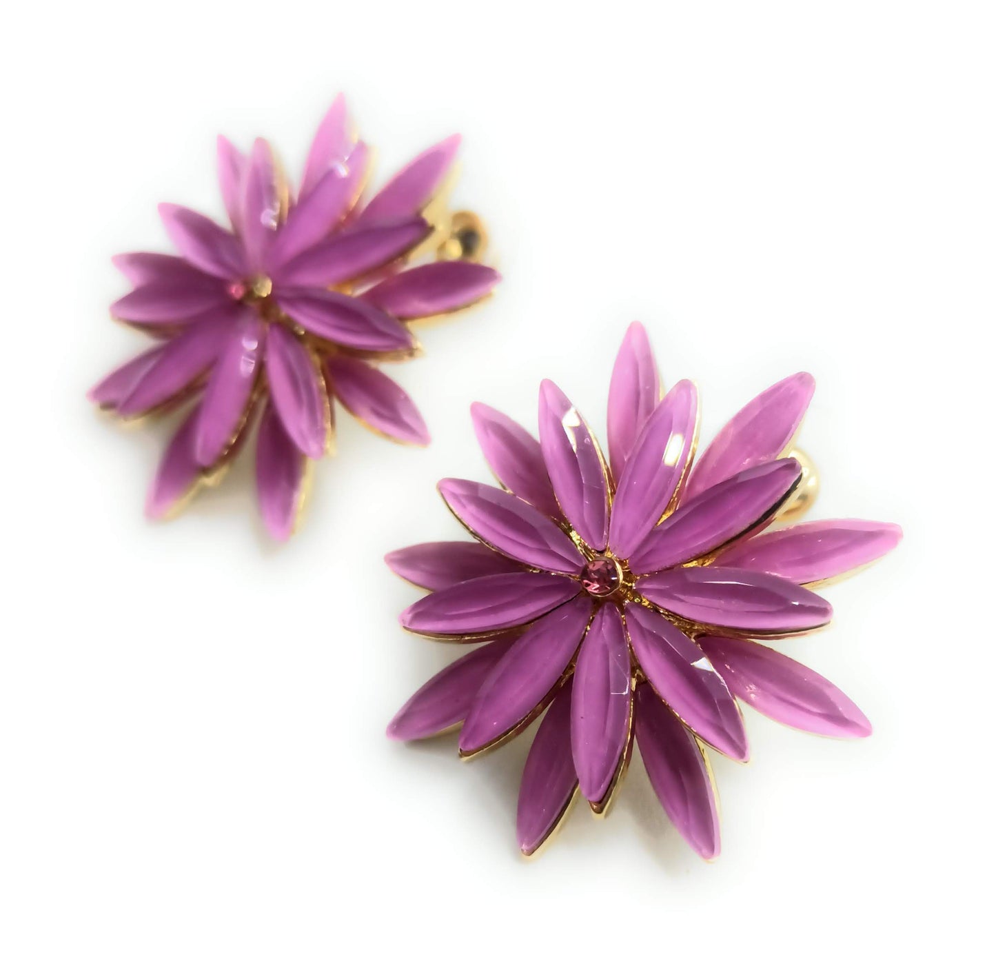 Pendientes Cristales Margarita · Malva, Oro