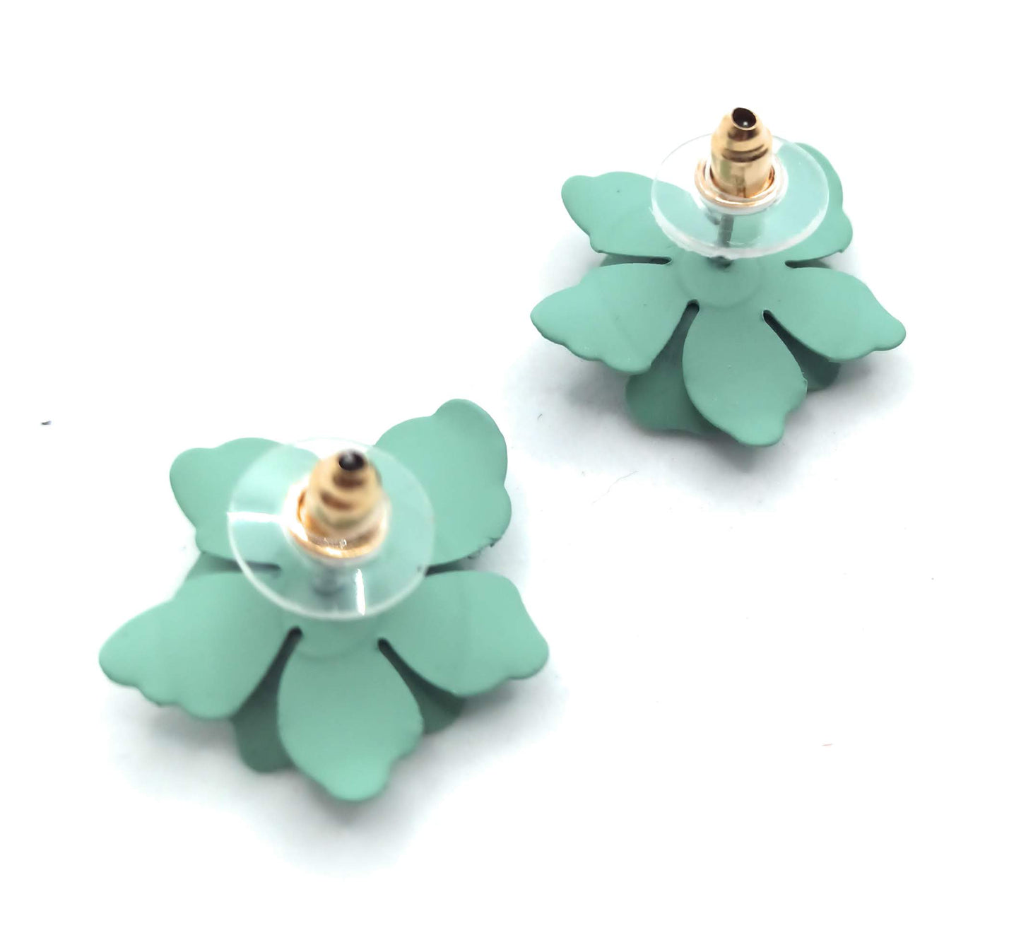 Pendientes Florecitas · Verde Agua