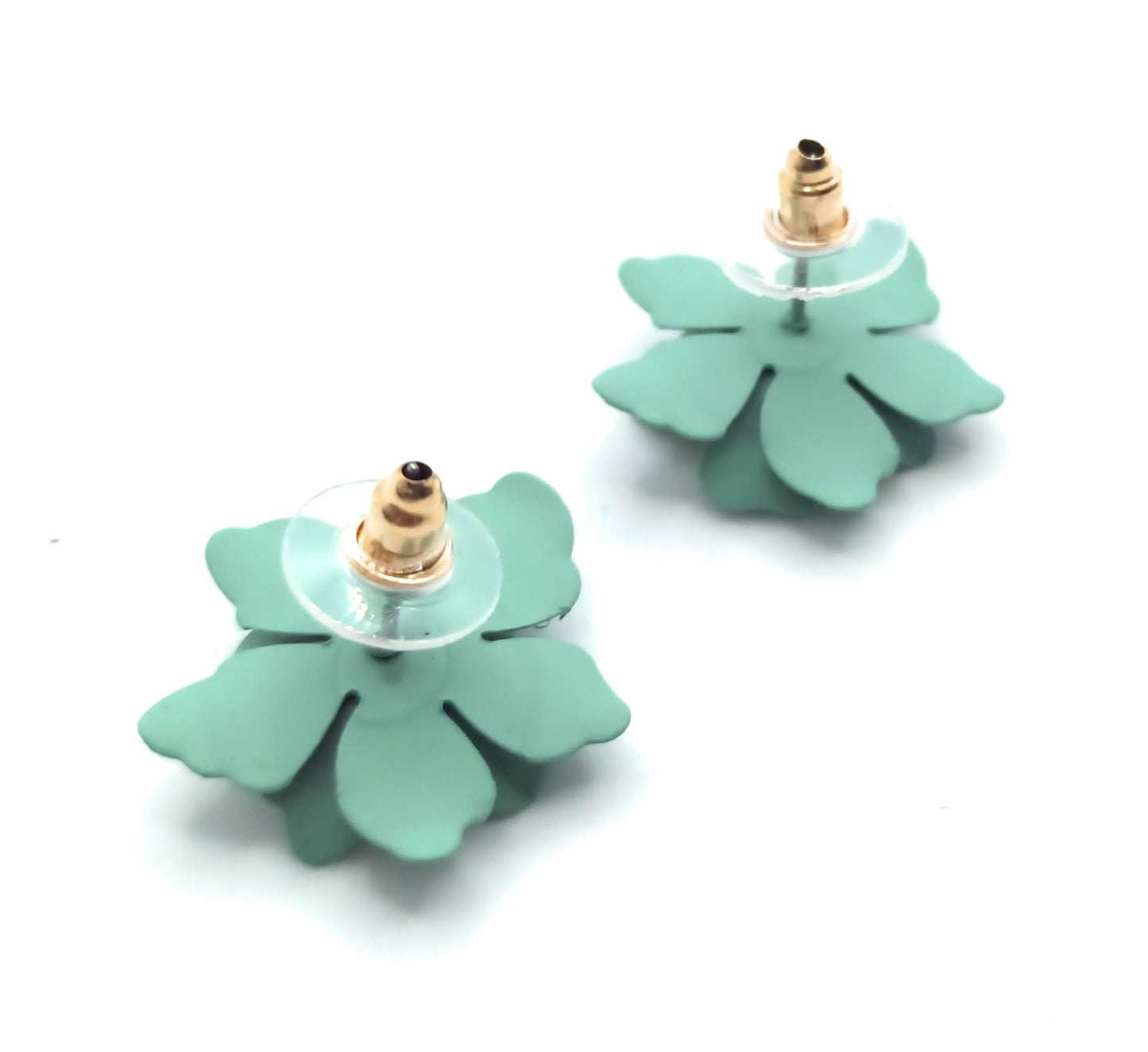 Pendientes Florecitas · Verde Agua