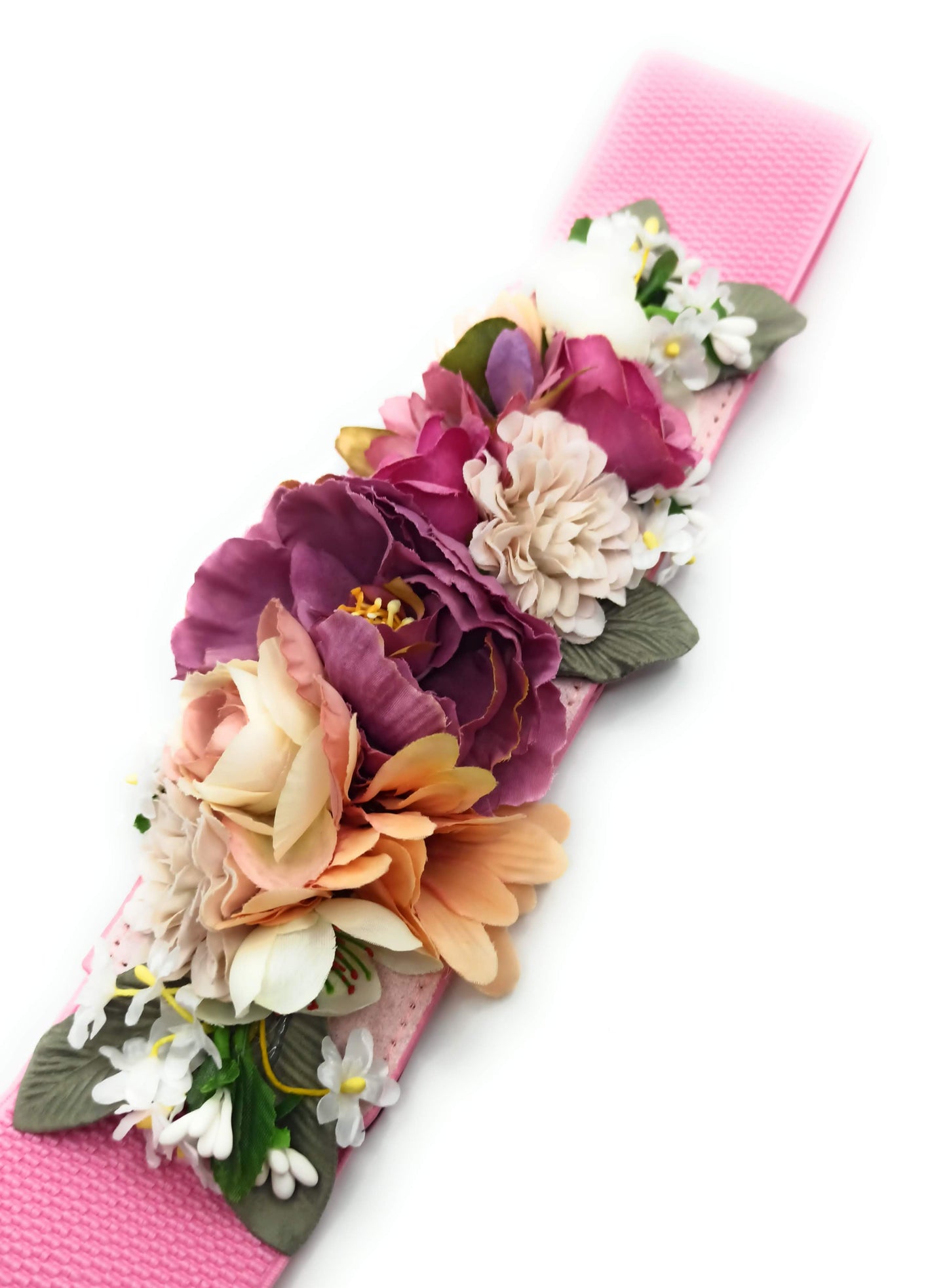 Cinturón de Flores · Cinta Rosa Multi Margaritas Blancas