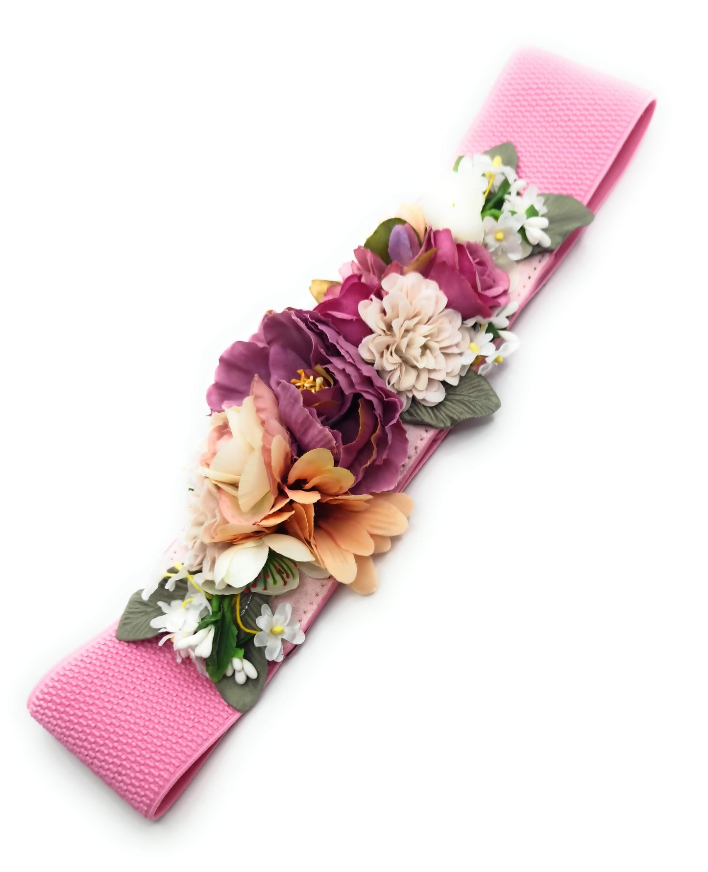 Cinturón de Flores · Cinta Rosa Multi Margaritas Blancas