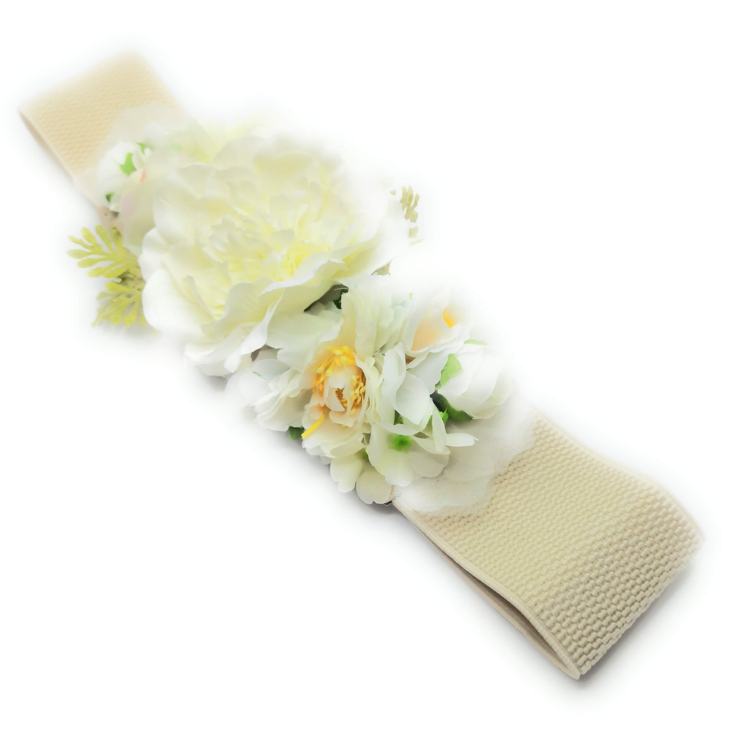 Cinturón de Flores · Cinta Beis, Flores Blanco