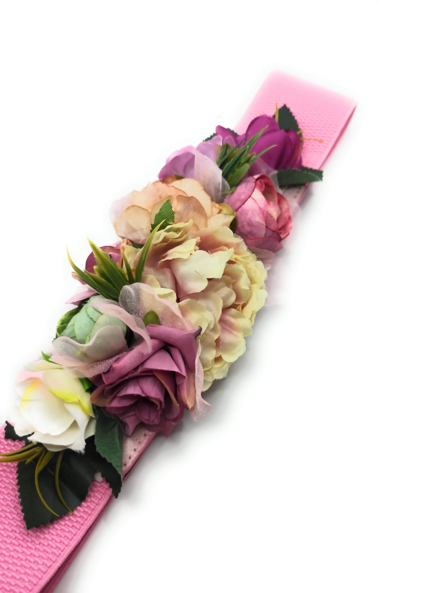 Cinturón de Flores · Cinta Rosa Marfil Malva
