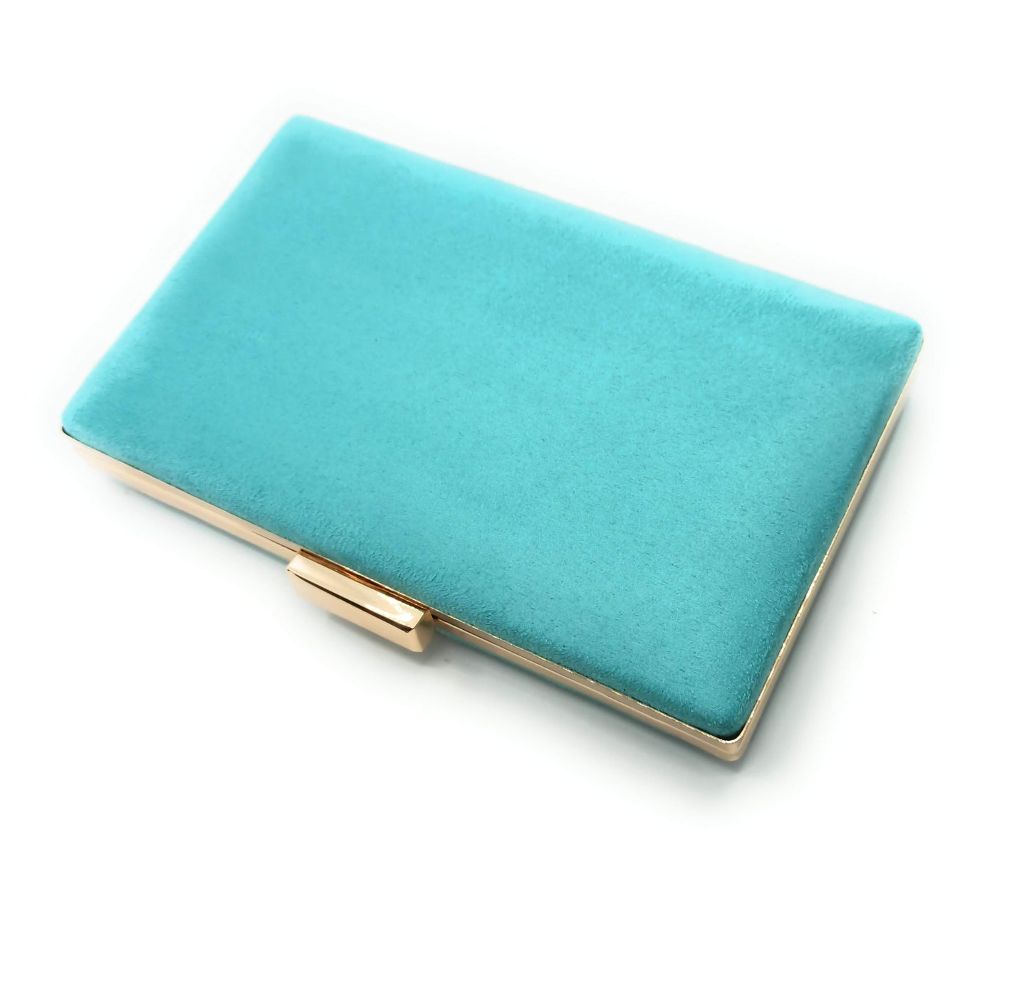 Cartera De Mano Bolso Fiesta Rectangular · Ante Turquesa
