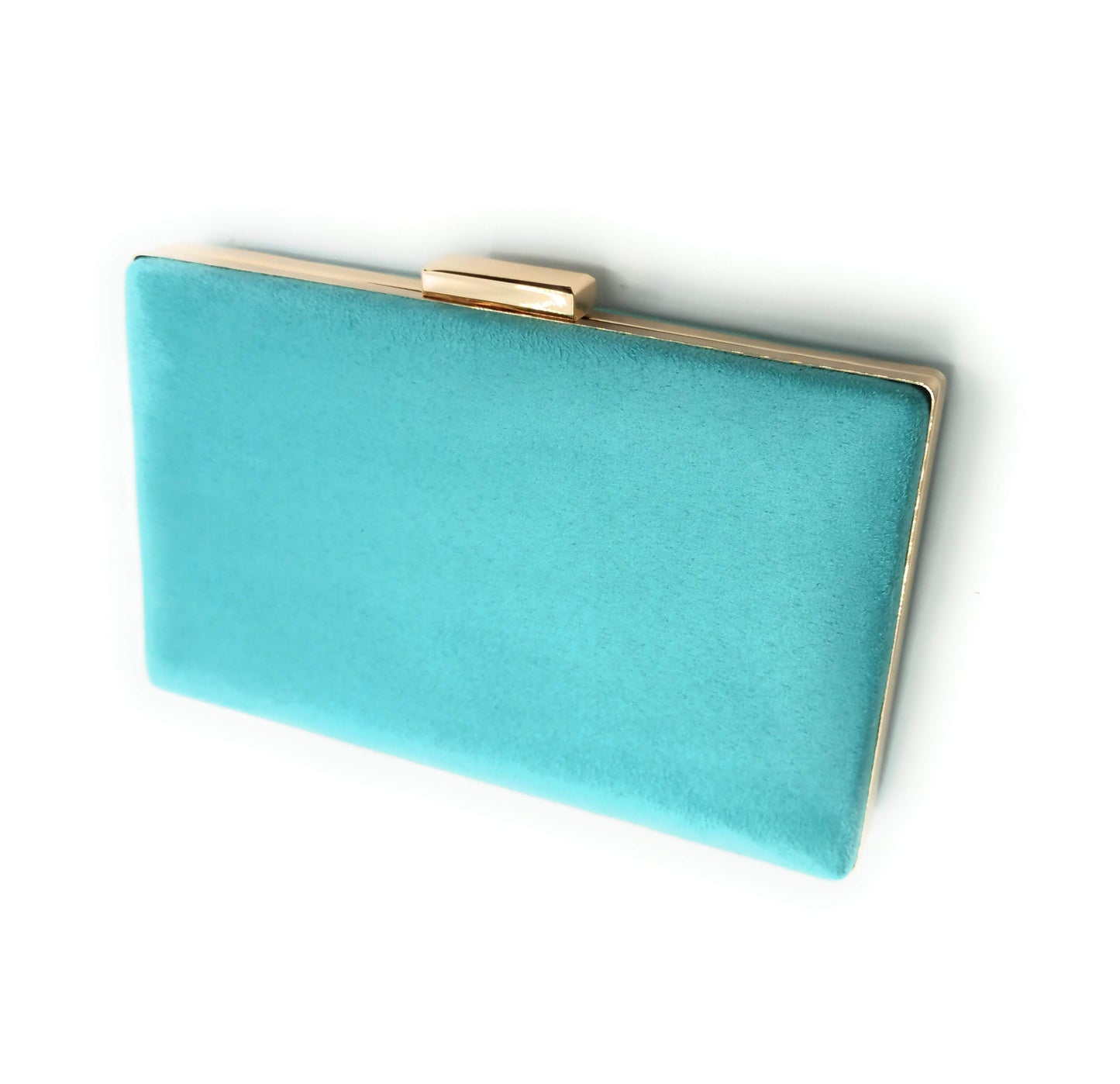 Cartera De Mano Bolso Fiesta Rectangular · Ante Turquesa