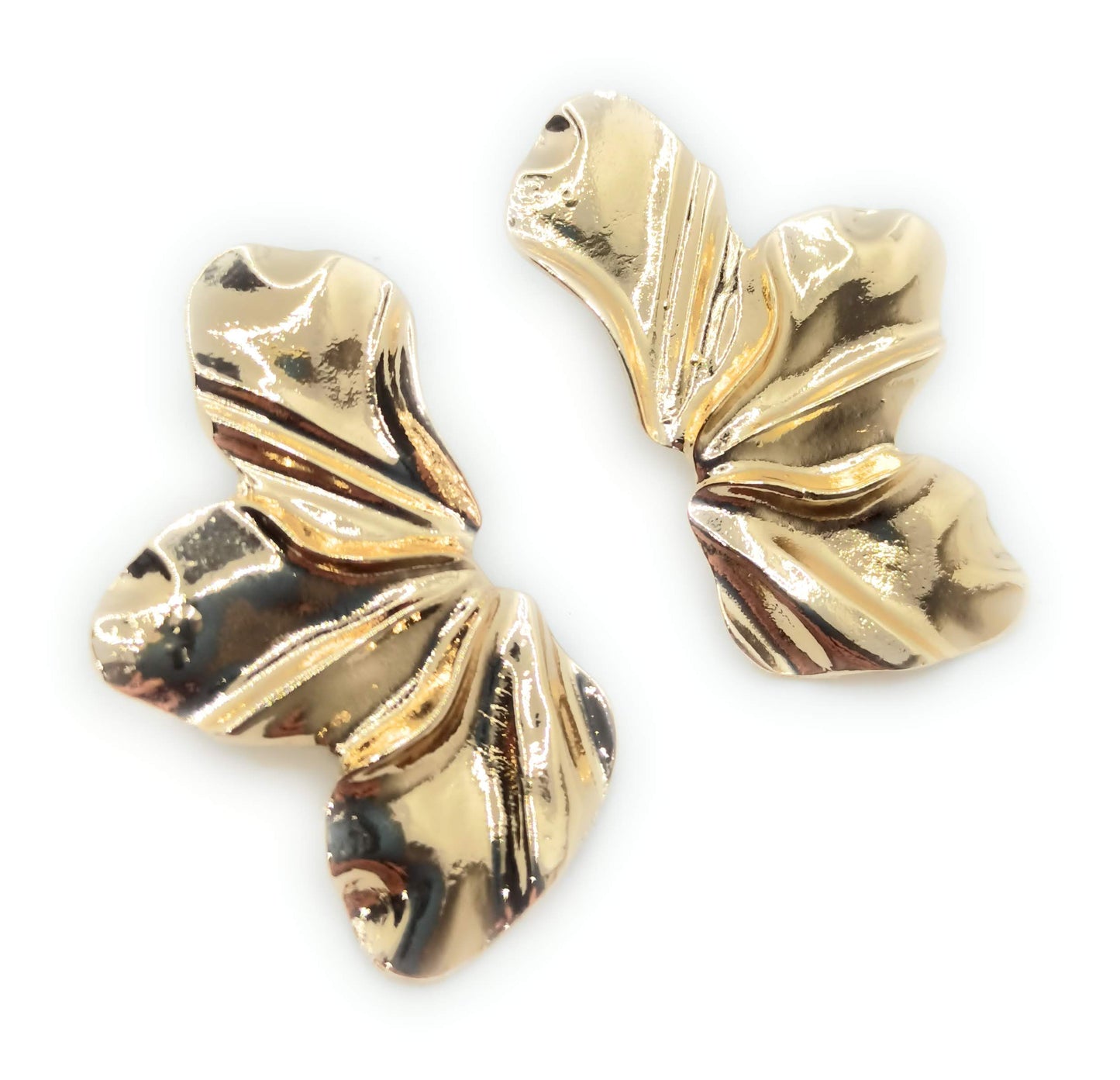 Pendientes Grandes Dorados · XL Pétalos Oro