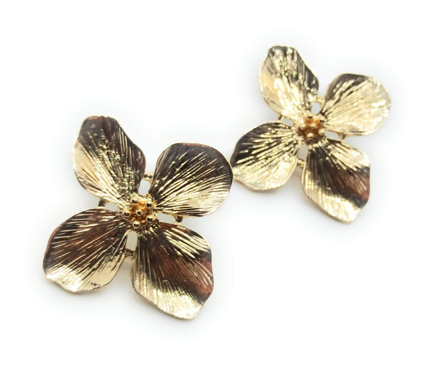 Pendientes Grandes Dorados · XL Orquídea Oro