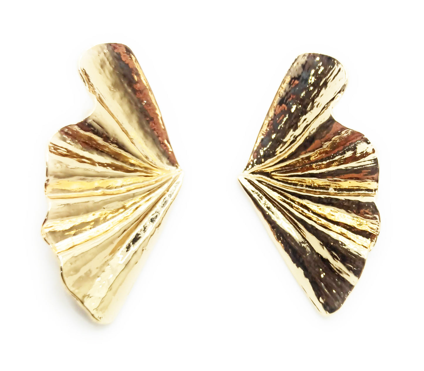 Pendientes Grandes Dorados · XL Hoja Oro