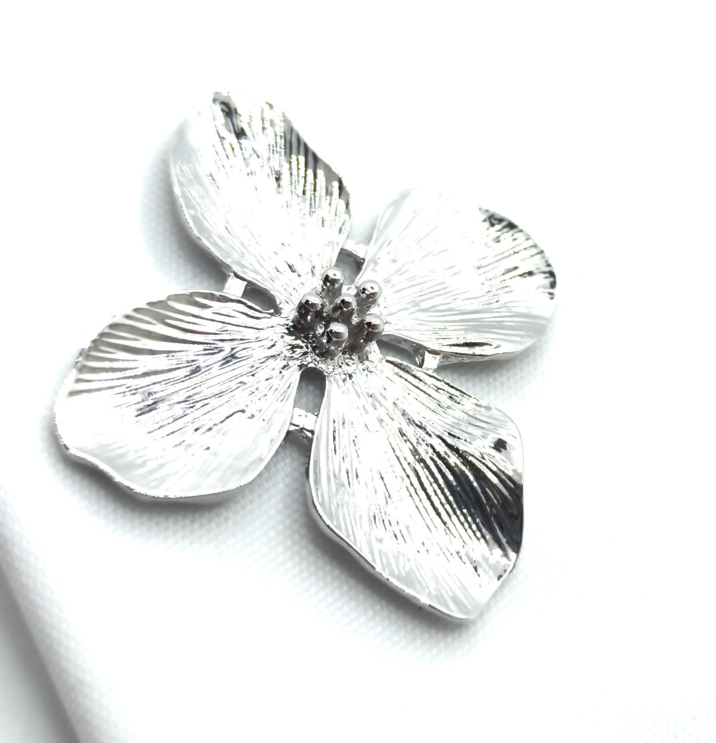 Pendientes Grandes Plateados · XL Orquídea Plata