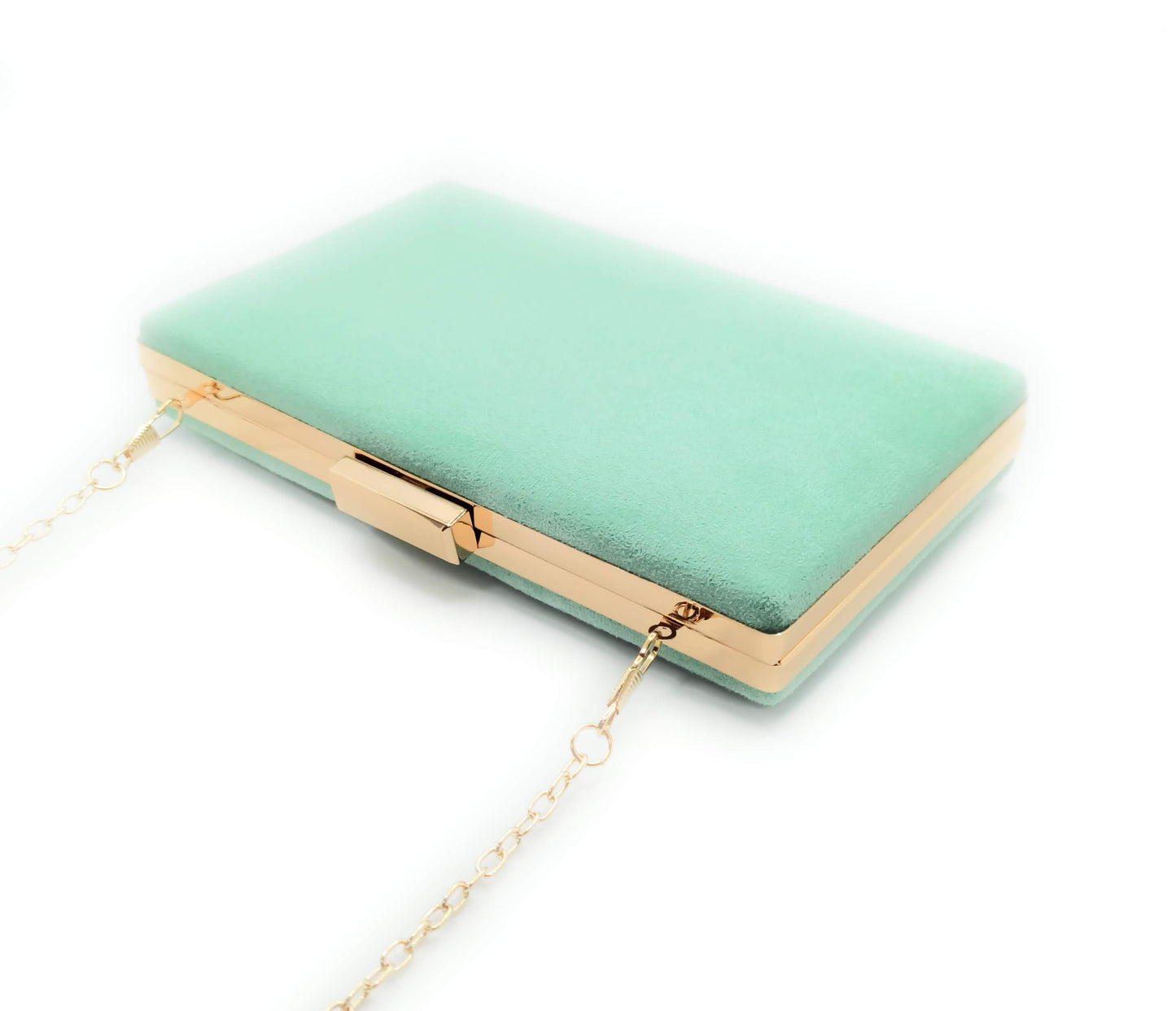 Cartera De Mano Bolso Fiesta · Ante Verde Agua