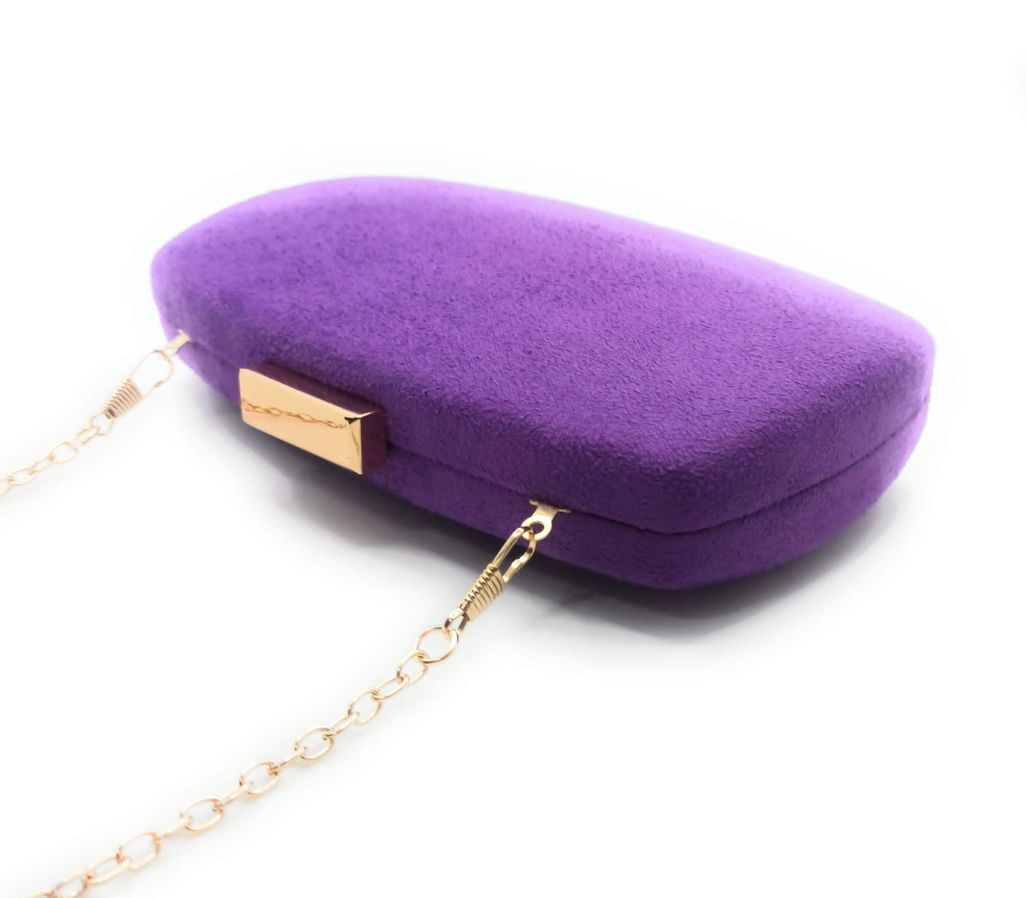 Cartera De Mano Bolso Fiesta · Ante Ovalado Morado (última unidad!)