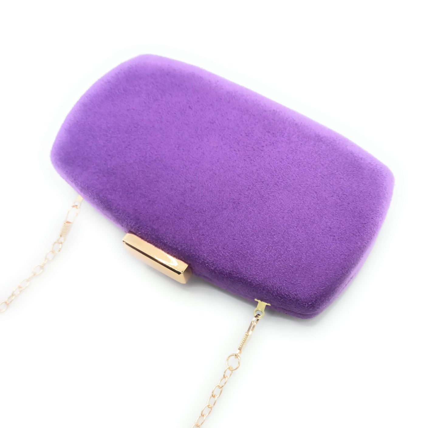 Cartera De Mano Bolso Fiesta · Ante Ovalado Morado (última unidad!)