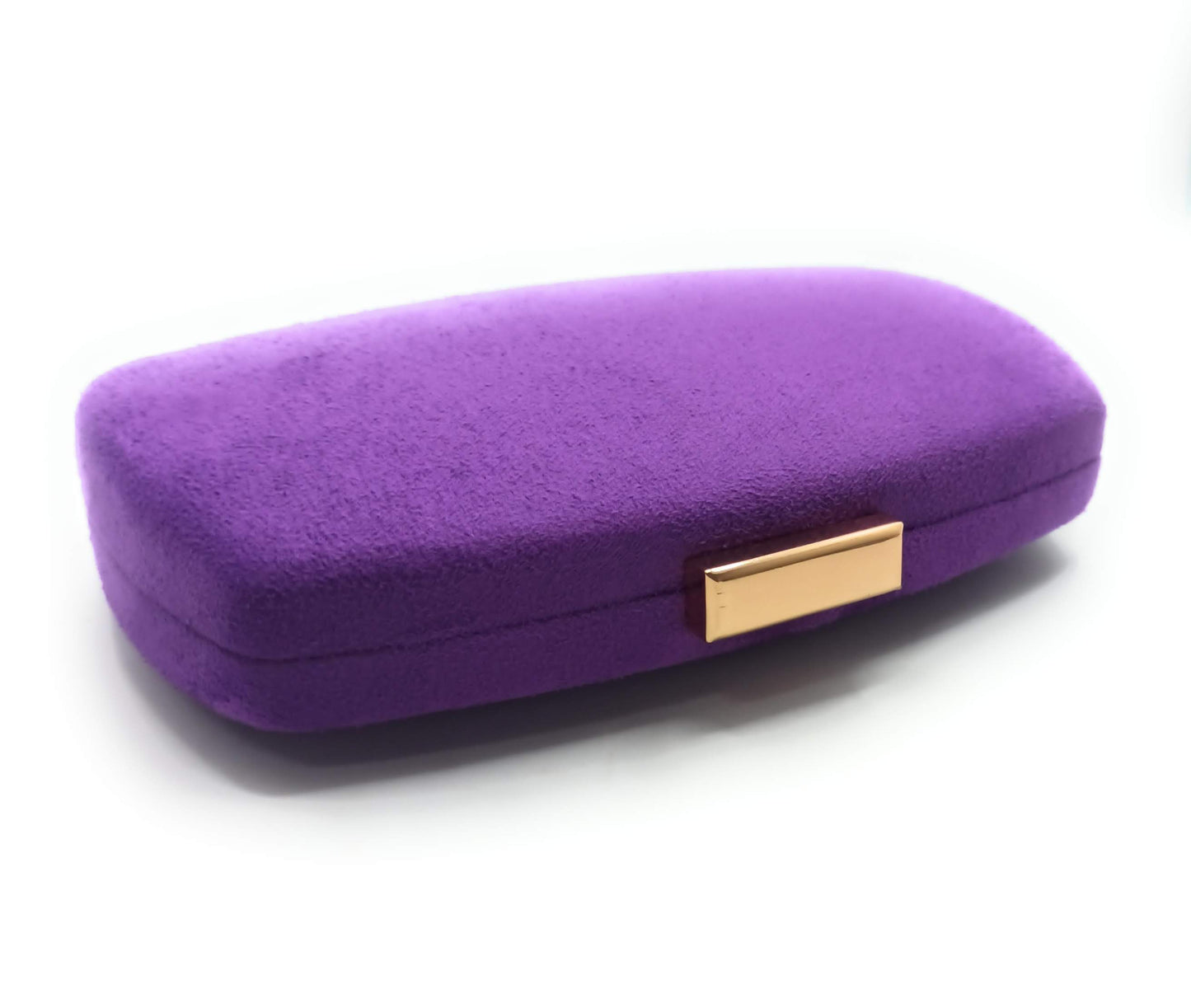 Cartera De Mano Bolso Fiesta · Ante Ovalado Morado (última unidad!)