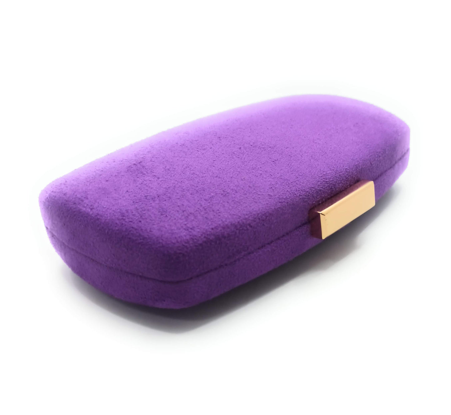 Cartera De Mano Bolso Fiesta · Ante Ovalado Morado (última unidad!)