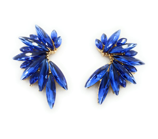 Pendientes Cristales Brillantes · Azul, Oro