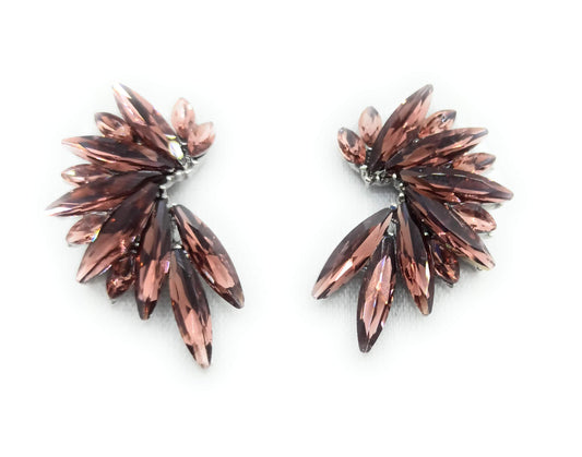Pendientes Cristales Brillantes · Malva, Plata