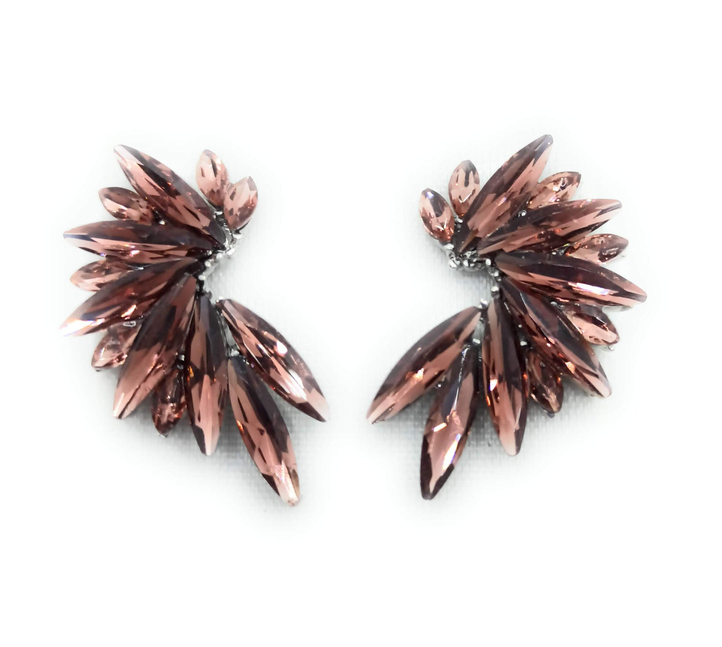 Pendientes Cristales Brillantes · Malva, Plata