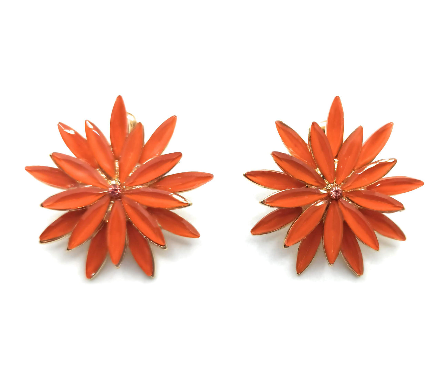 Pendientes Cristales Margarita · Naranja, Oro