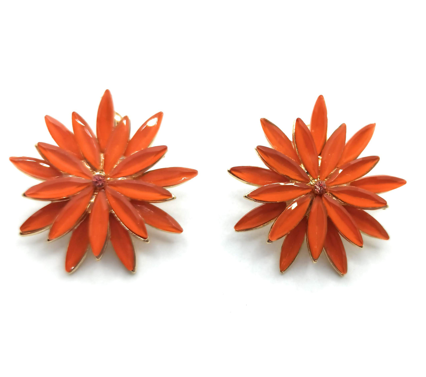 Pendientes Cristales Margarita · Naranja, Oro