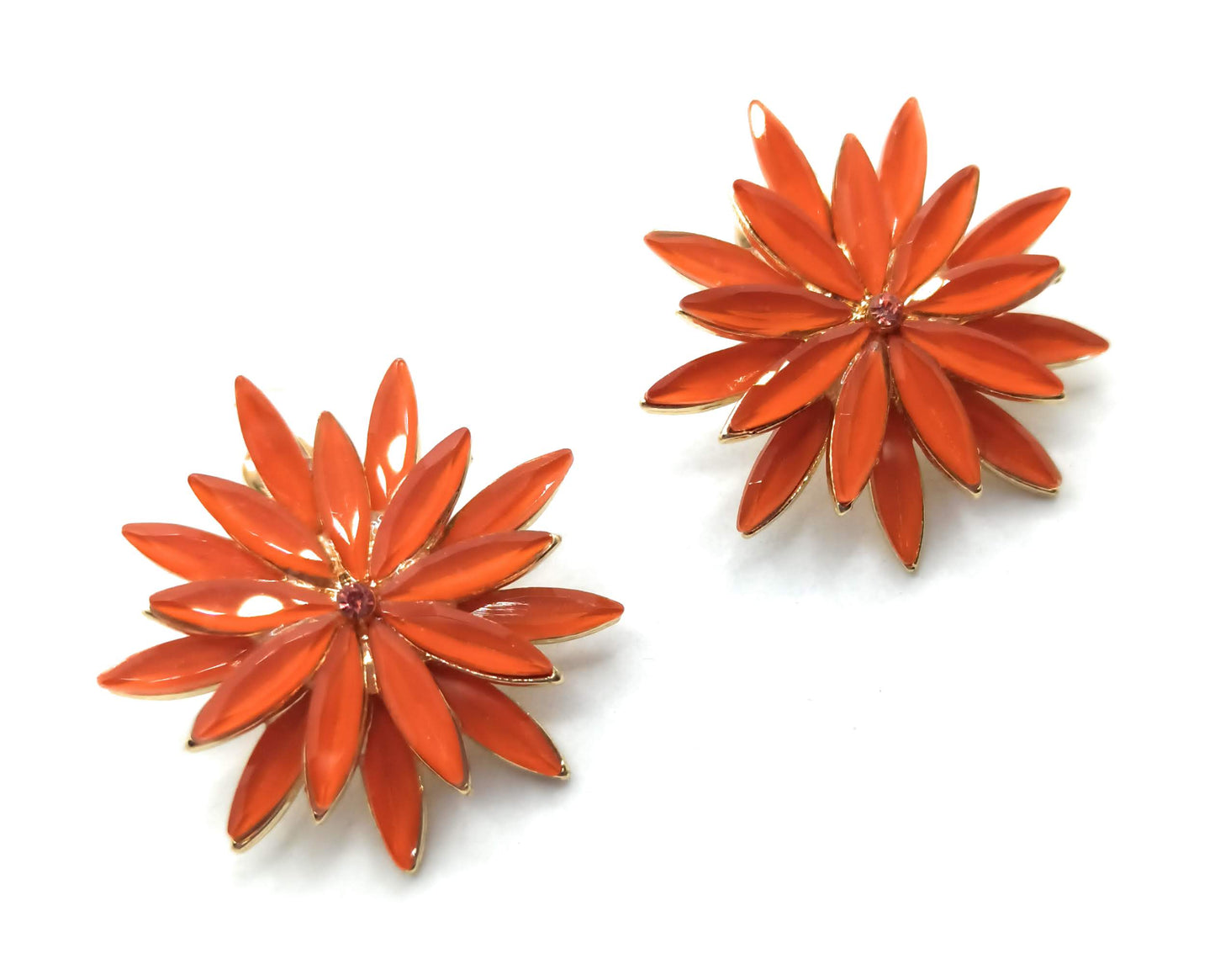 Pendientes Cristales Margarita · Naranja, Oro