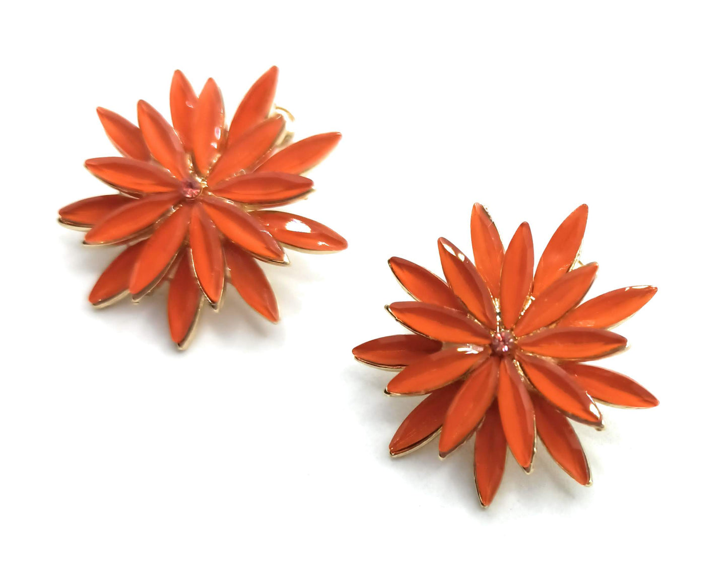 Pendientes Cristales Margarita · Naranja, Oro