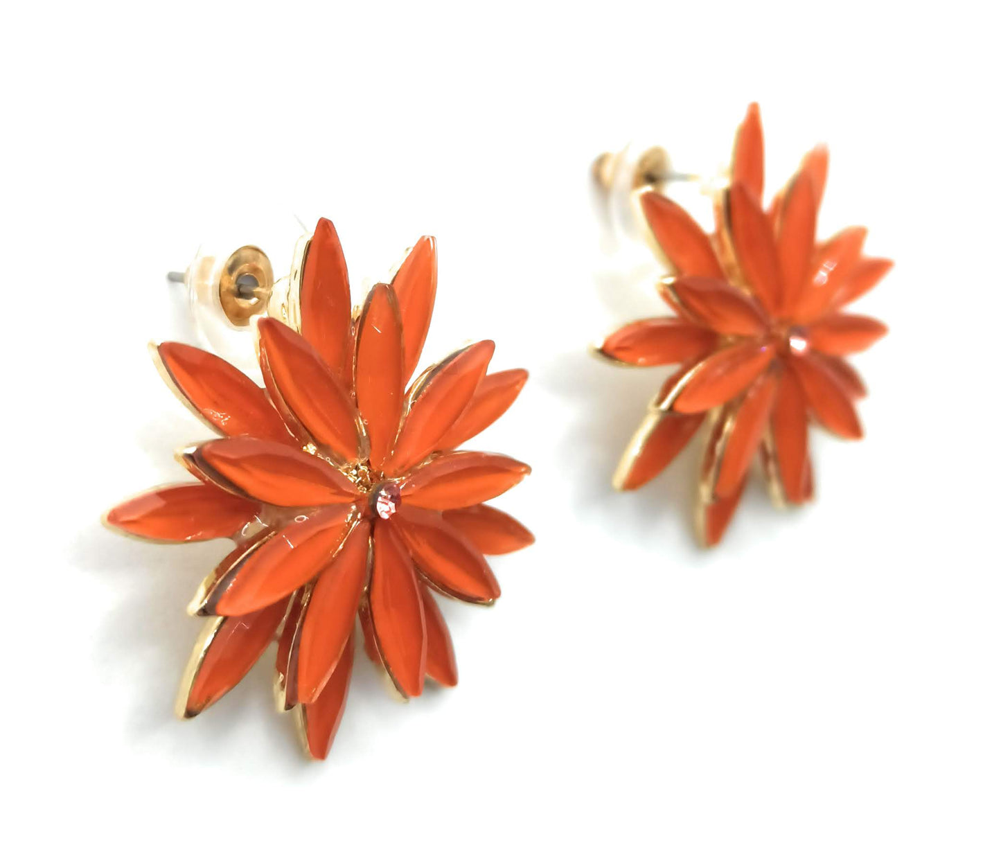 Pendientes Cristales Margarita · Naranja, Oro