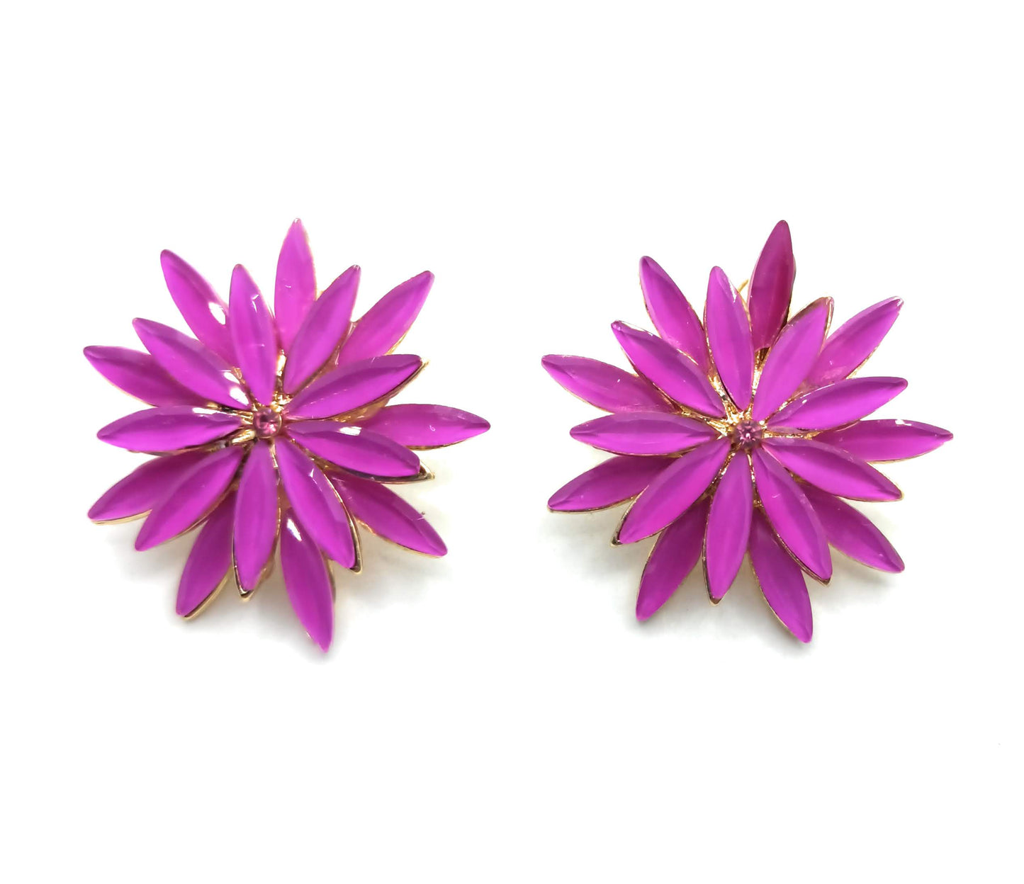 Pendientes Cristales Margarita · Violeta, Oro