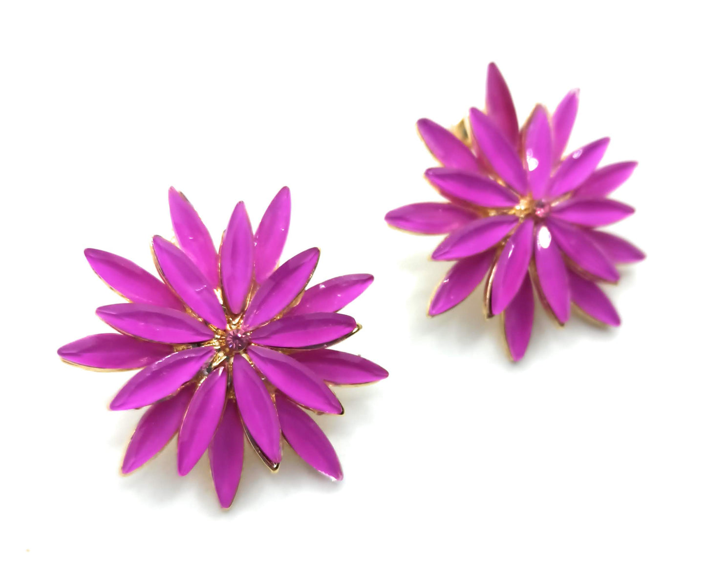 Pendientes Cristales Margarita · Violeta, Oro