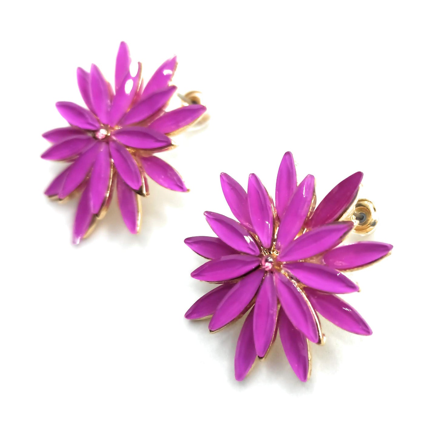 Pendientes Cristales Margarita · Violeta, Oro