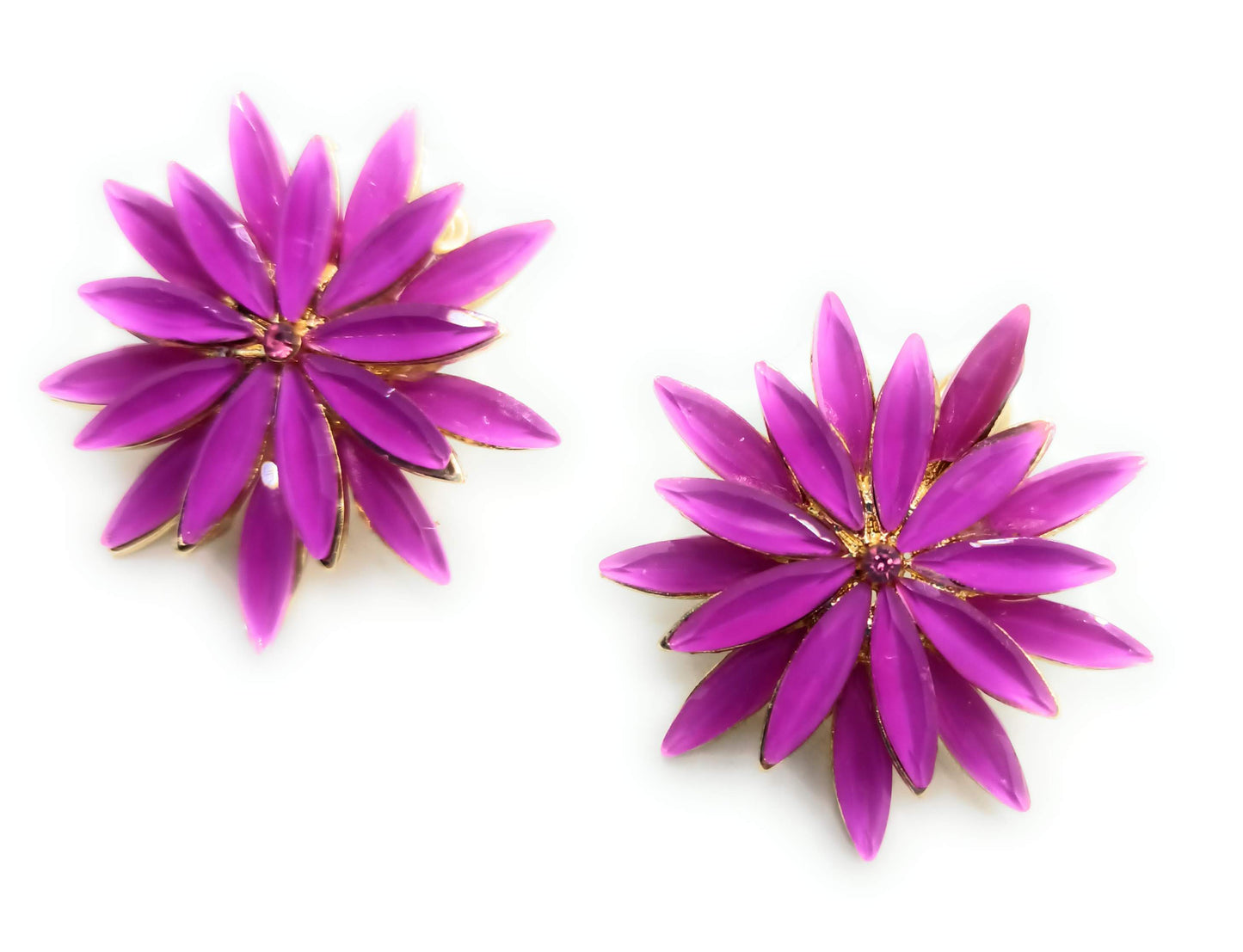 Pendientes Cristales Margarita · Violeta, Oro