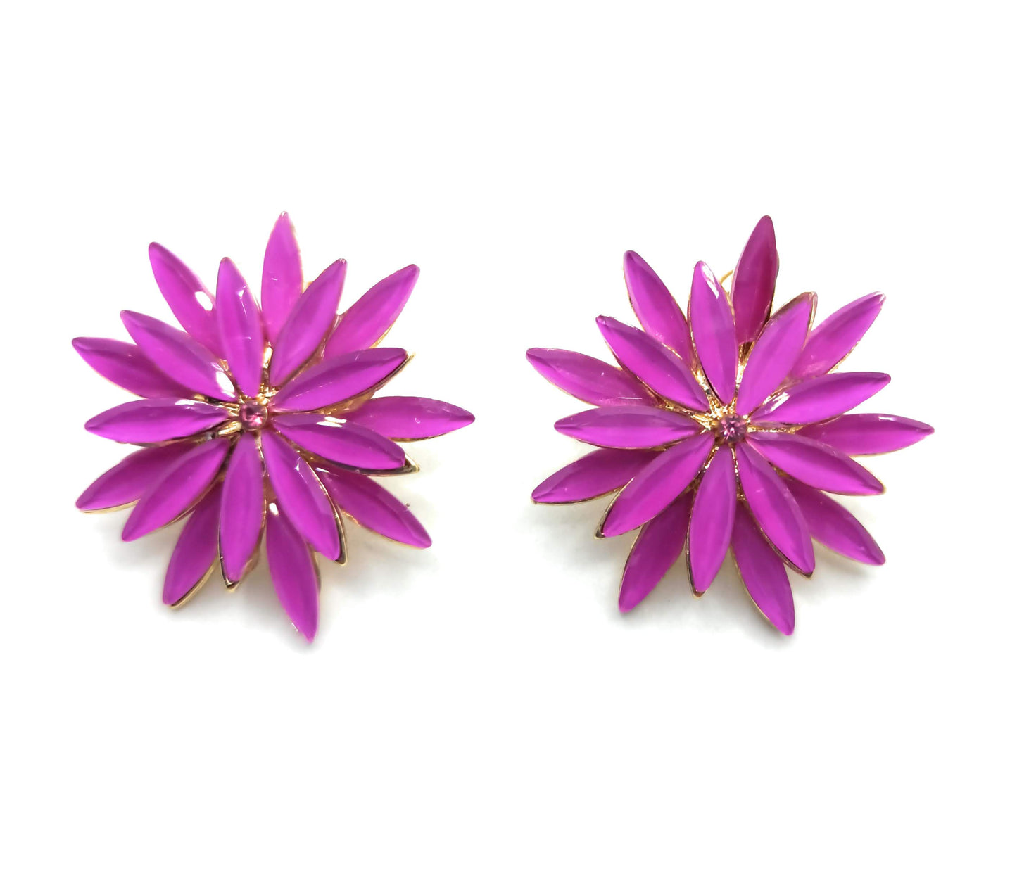 Pendientes Cristales Margarita · Violeta, Oro