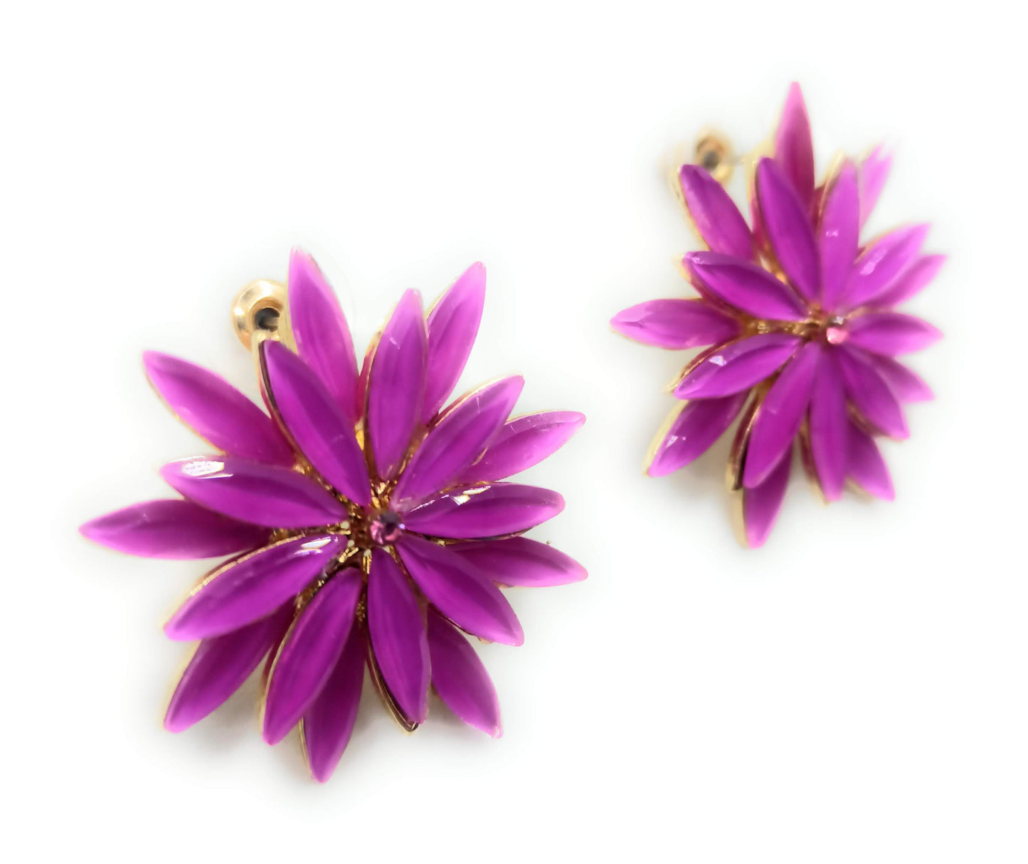 Pendientes Cristales Margarita · Violeta, Oro