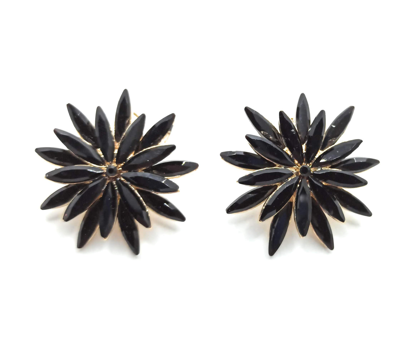 Pendientes Cristales Margarita · Negro, Oro