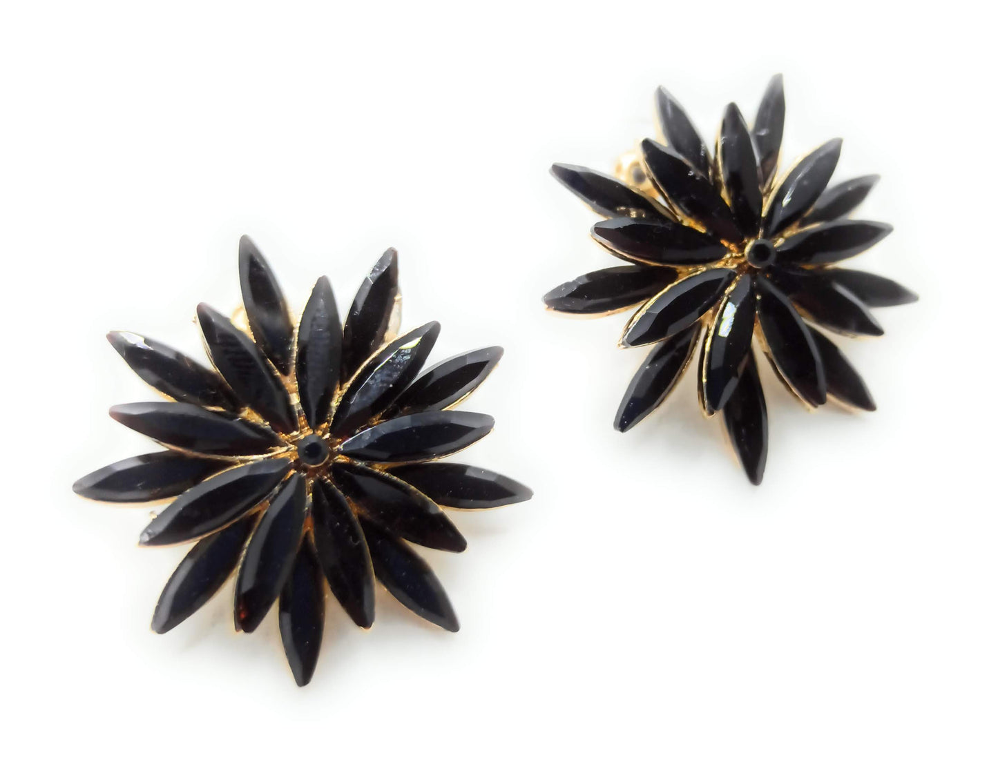 Pendientes Cristales Margarita · Negro, Oro