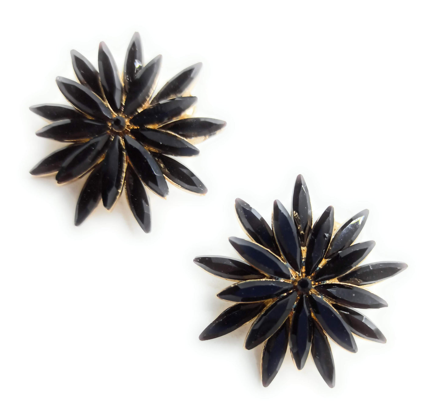 Pendientes Cristales Margarita · Negro, Oro