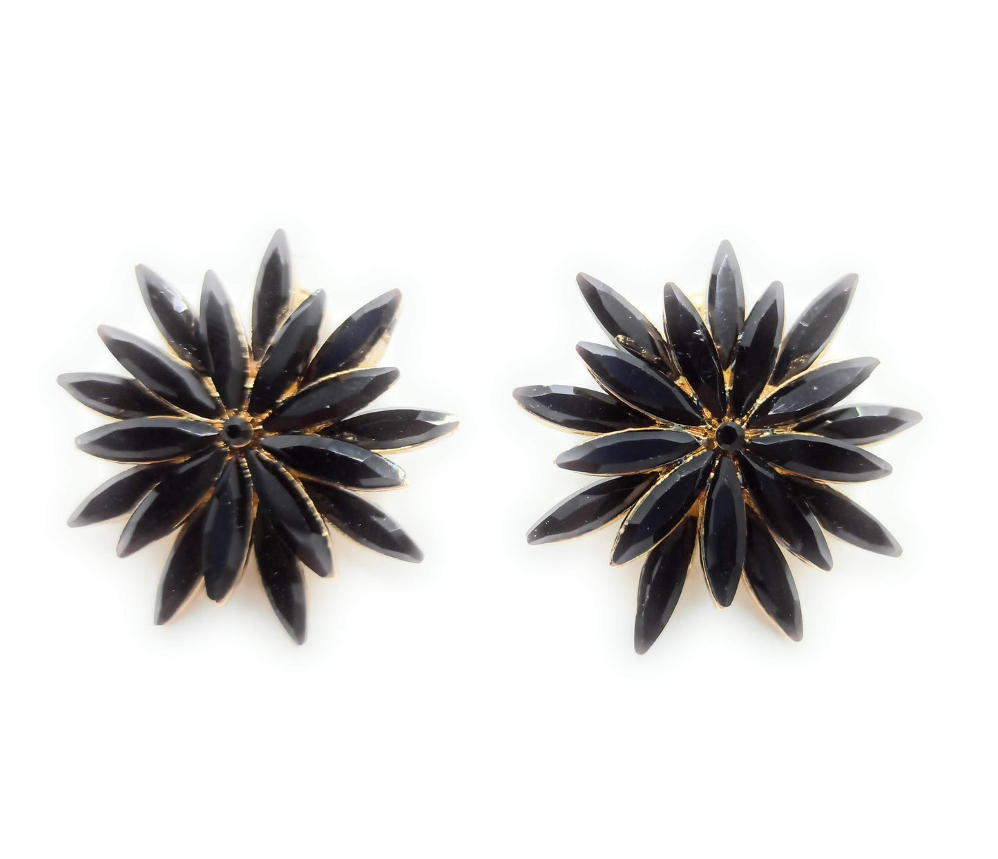 Pendientes Cristales Margarita · Negro, Oro