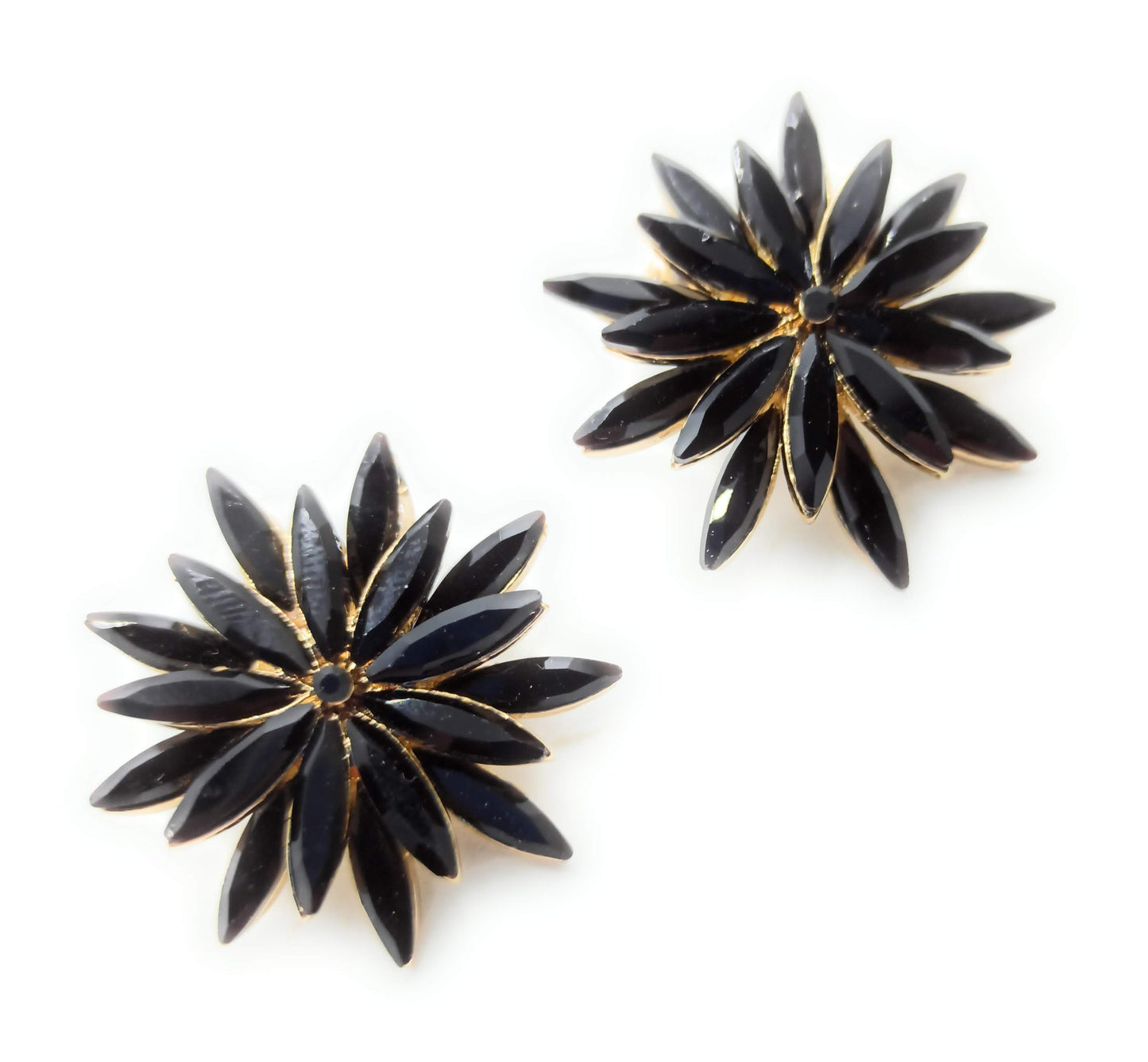 Pendientes Cristales Margarita · Negro, Oro