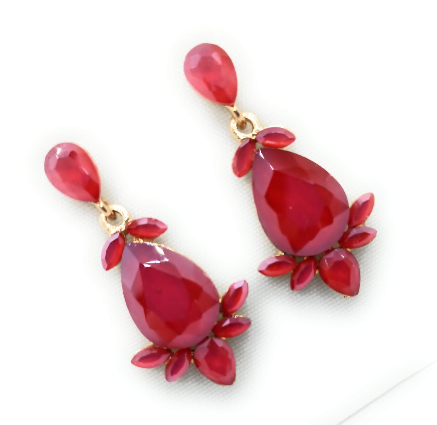 Pendientes Cristal Color · Coral