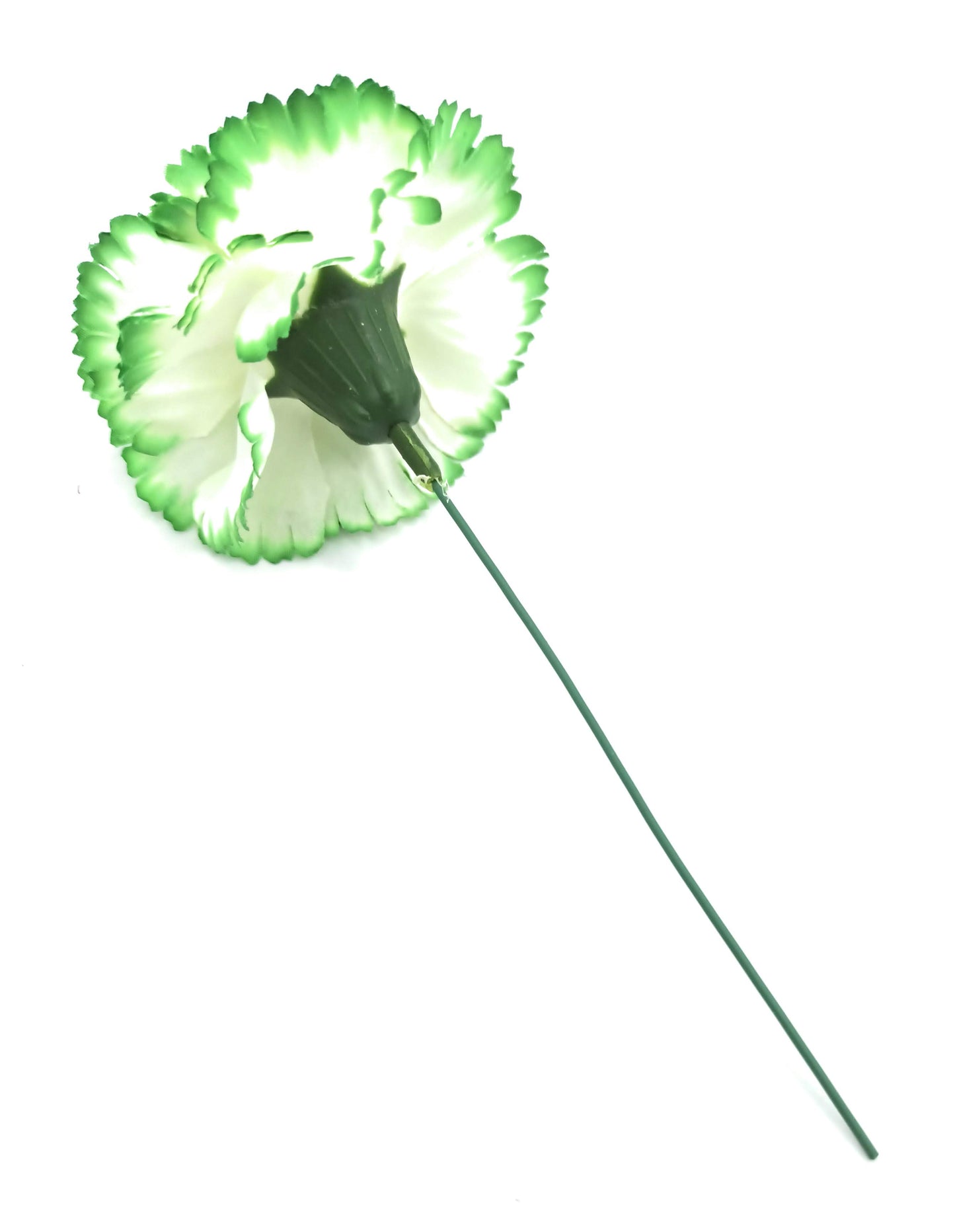 Clavel Flamenco Flor Pelo Ø9cm · Blanco Verde