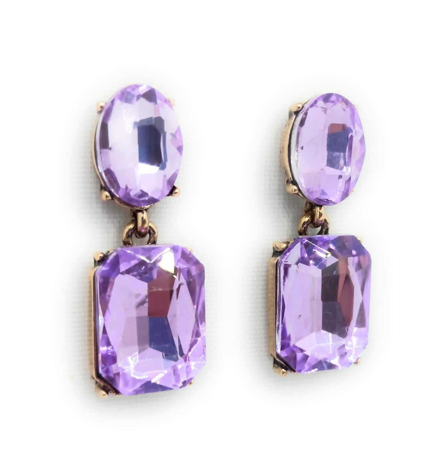 Pendientes Cristales Facetados Brillantes · Lavanda