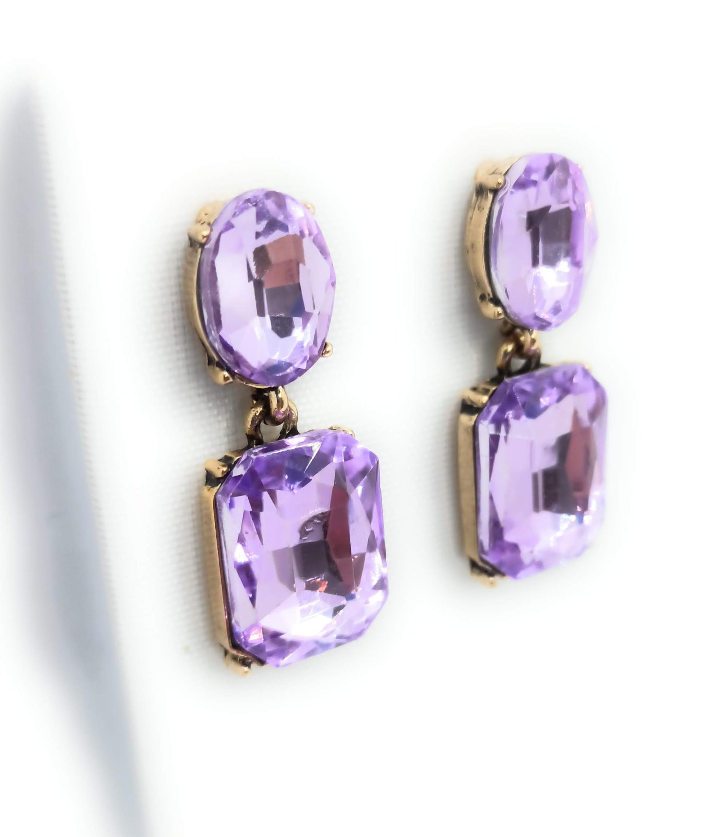 Pendientes Cristales Facetados Brillantes · Lavanda