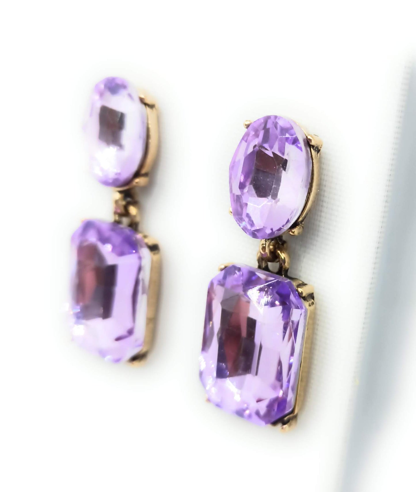 Pendientes Cristales Facetados Brillantes · Lavanda