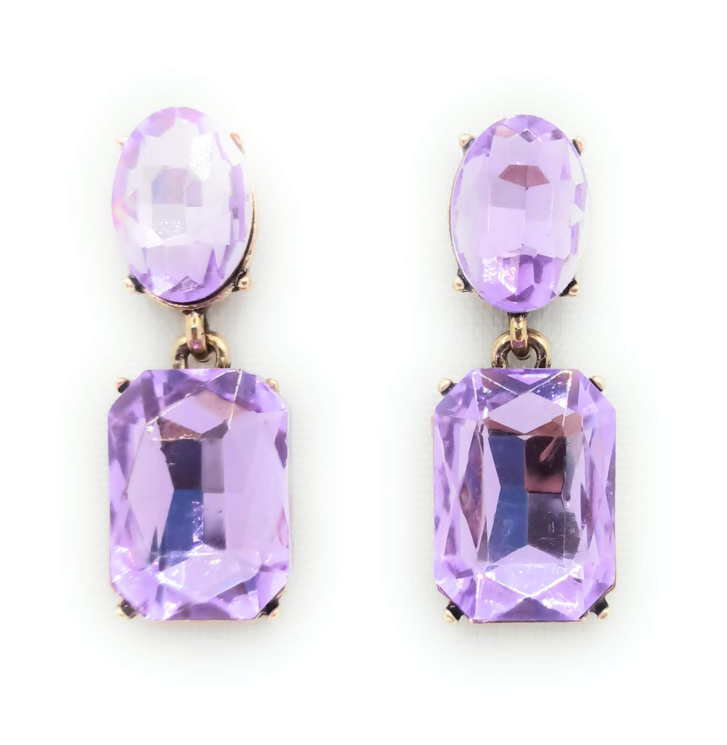 Pendientes Cristales Facetados Brillantes · Lavanda