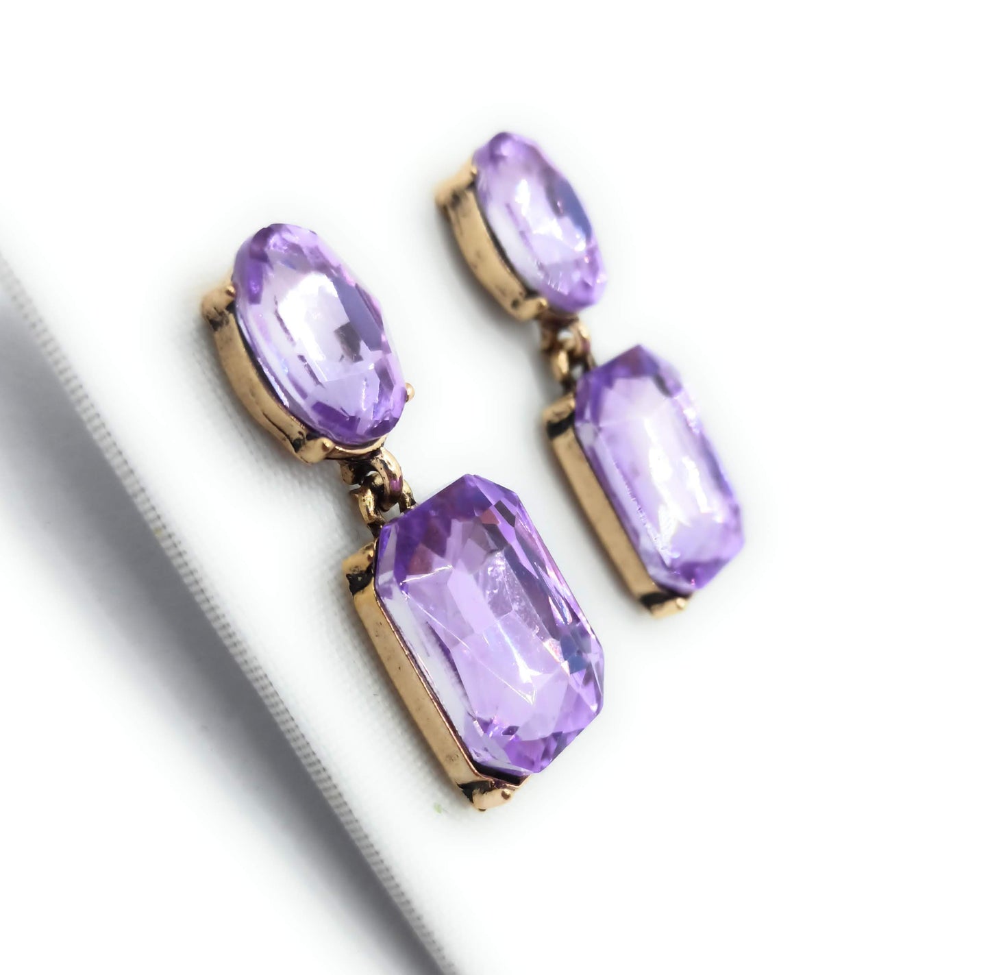 Pendientes Cristales Facetados Brillantes · Lavanda