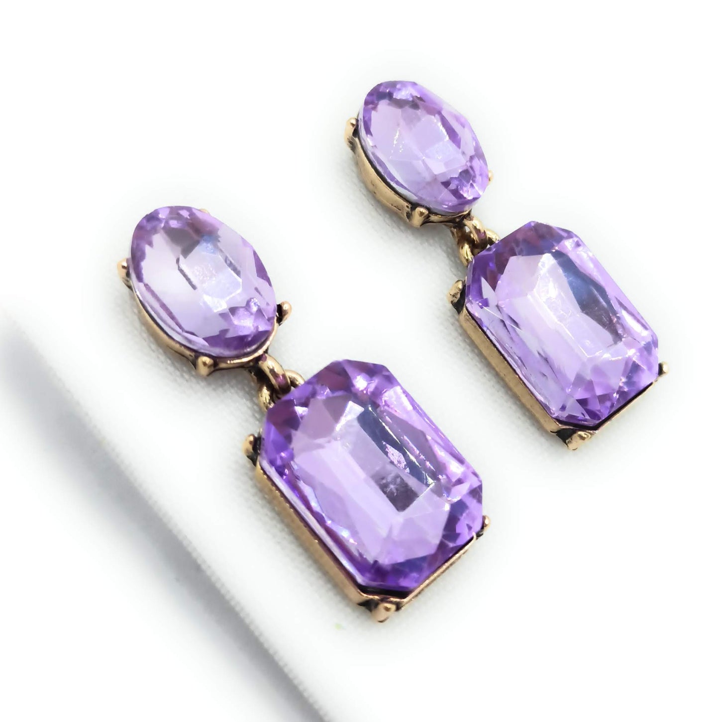 Pendientes Cristales Facetados Brillantes · Lavanda