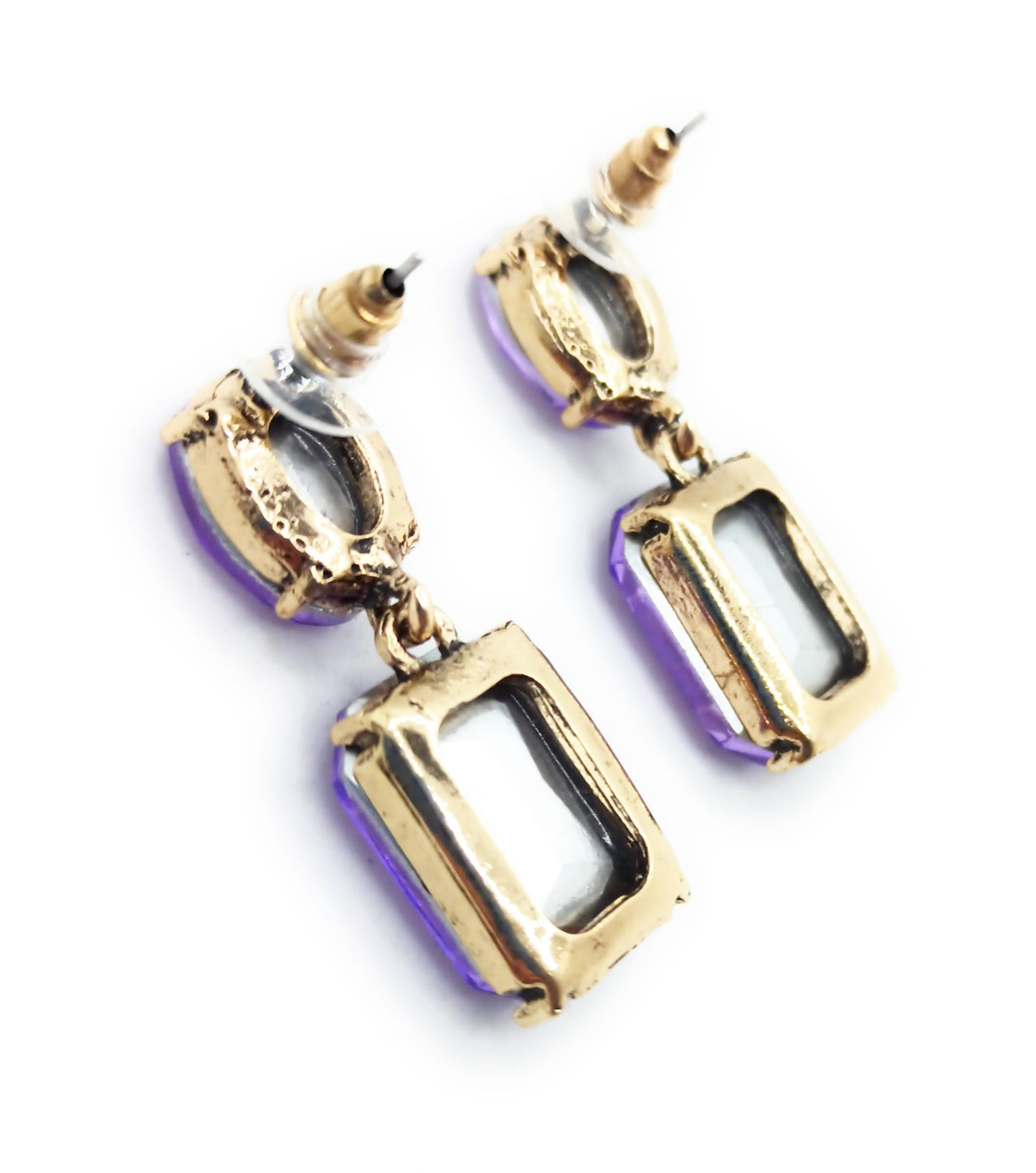 Pendientes Cristales Facetados Brillantes · Lavanda