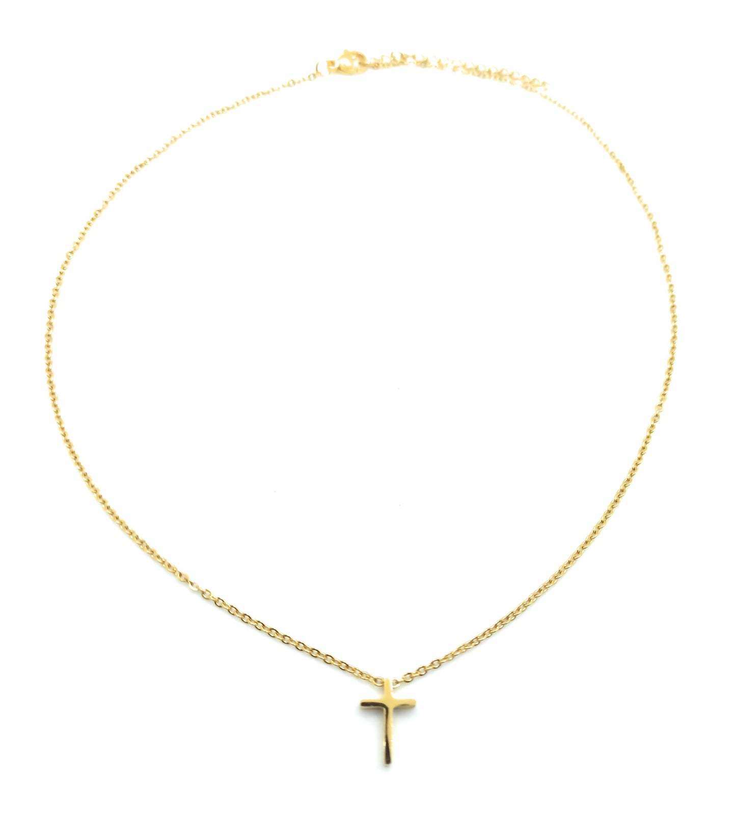 Collar Corto dorado Gargantilla · Cruz Dorado 3D