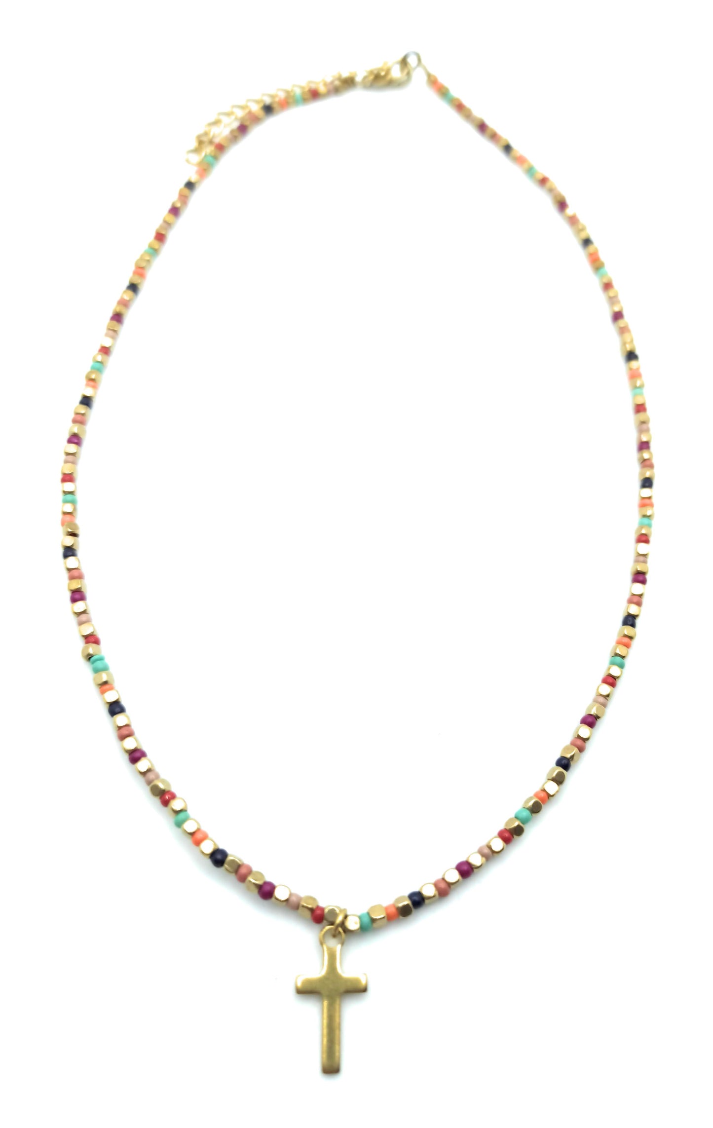 Collar con Cuentas · Multicolor Cruz